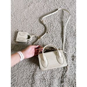 Zara Mini Crossbody Bag White with Chain